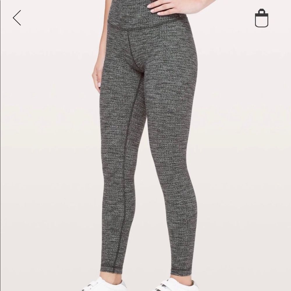 Lululemon marl grey wonderunder leggings size 6